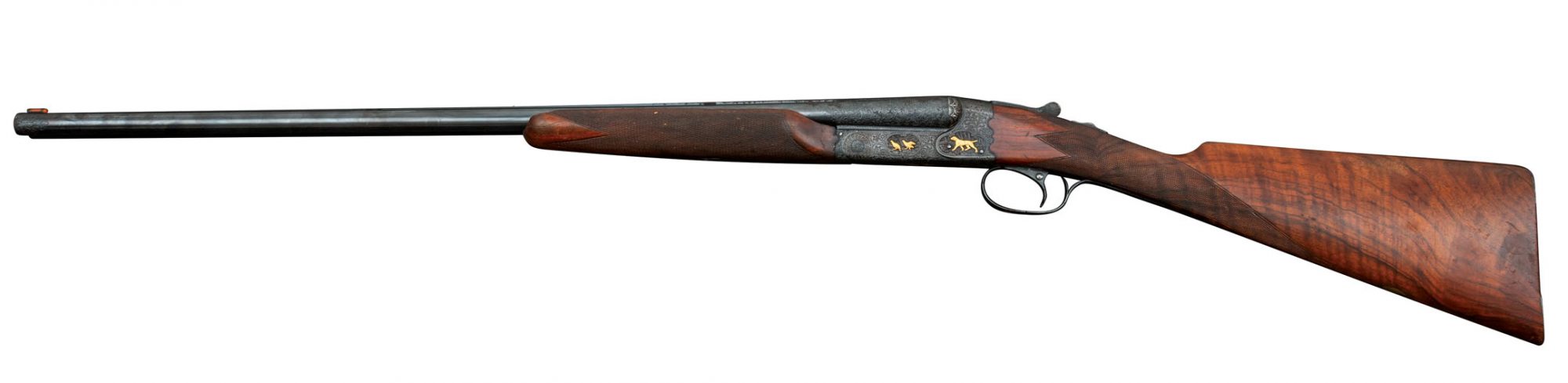 Winchester Model 21 American 20 gauge side-by-side shotgun, before restoration services performed by Turnbull Restoration of Bloomfield, NY