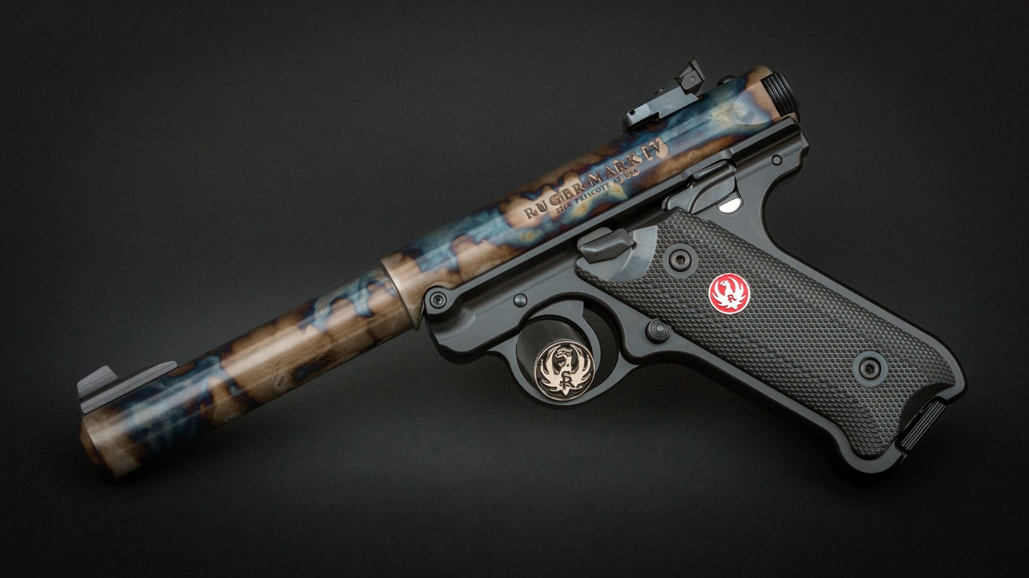 Ruger Mark IV Target featuring Turnbull bone charcoal color case hardening