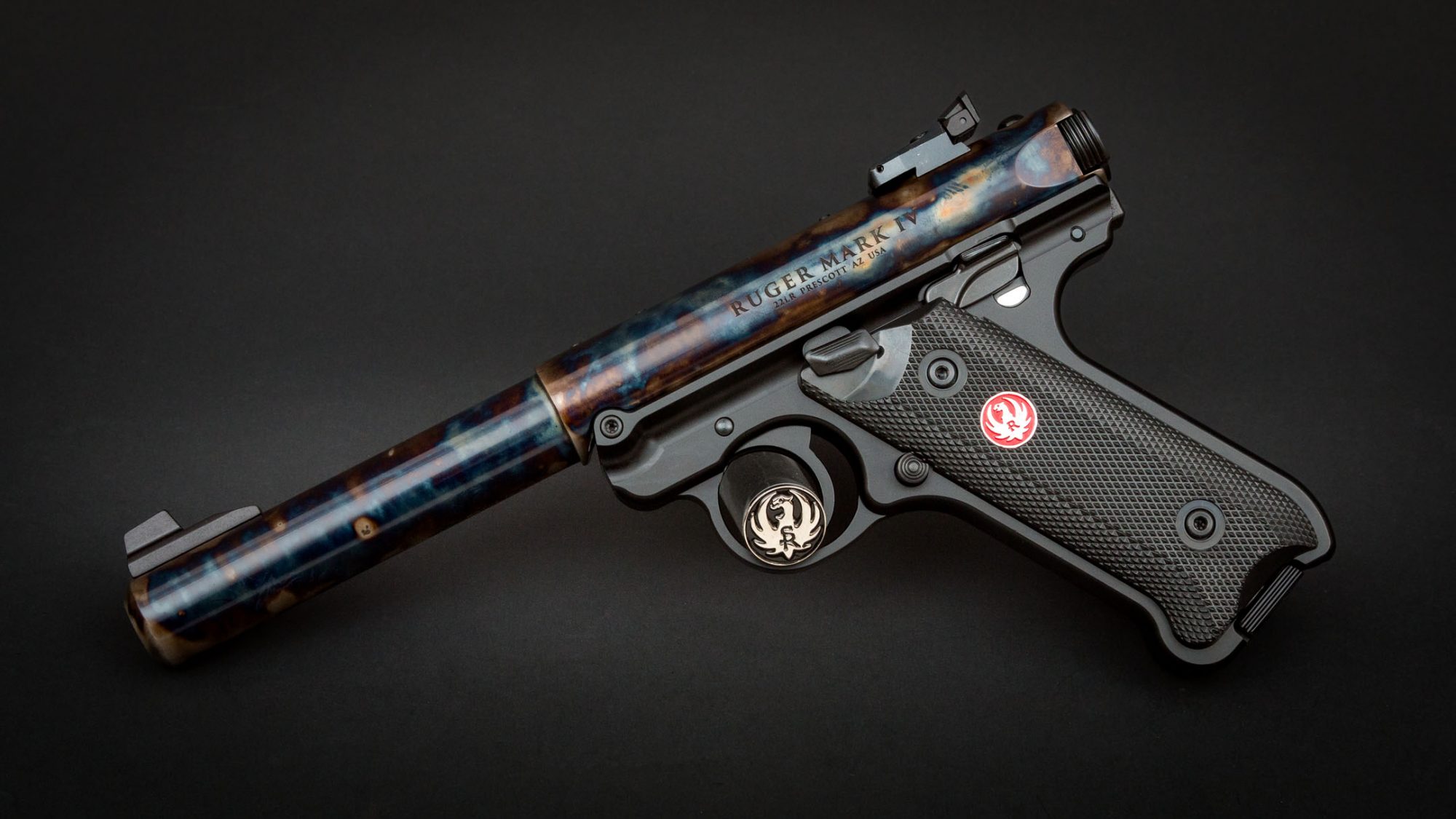 Ruger Mark IV Target featuring Turnbull bone charcoal color case hardening