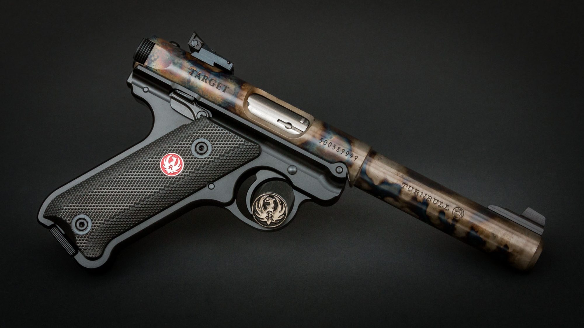 Ruger Mark IV Target featuring Turnbull bone charcoal color case hardening