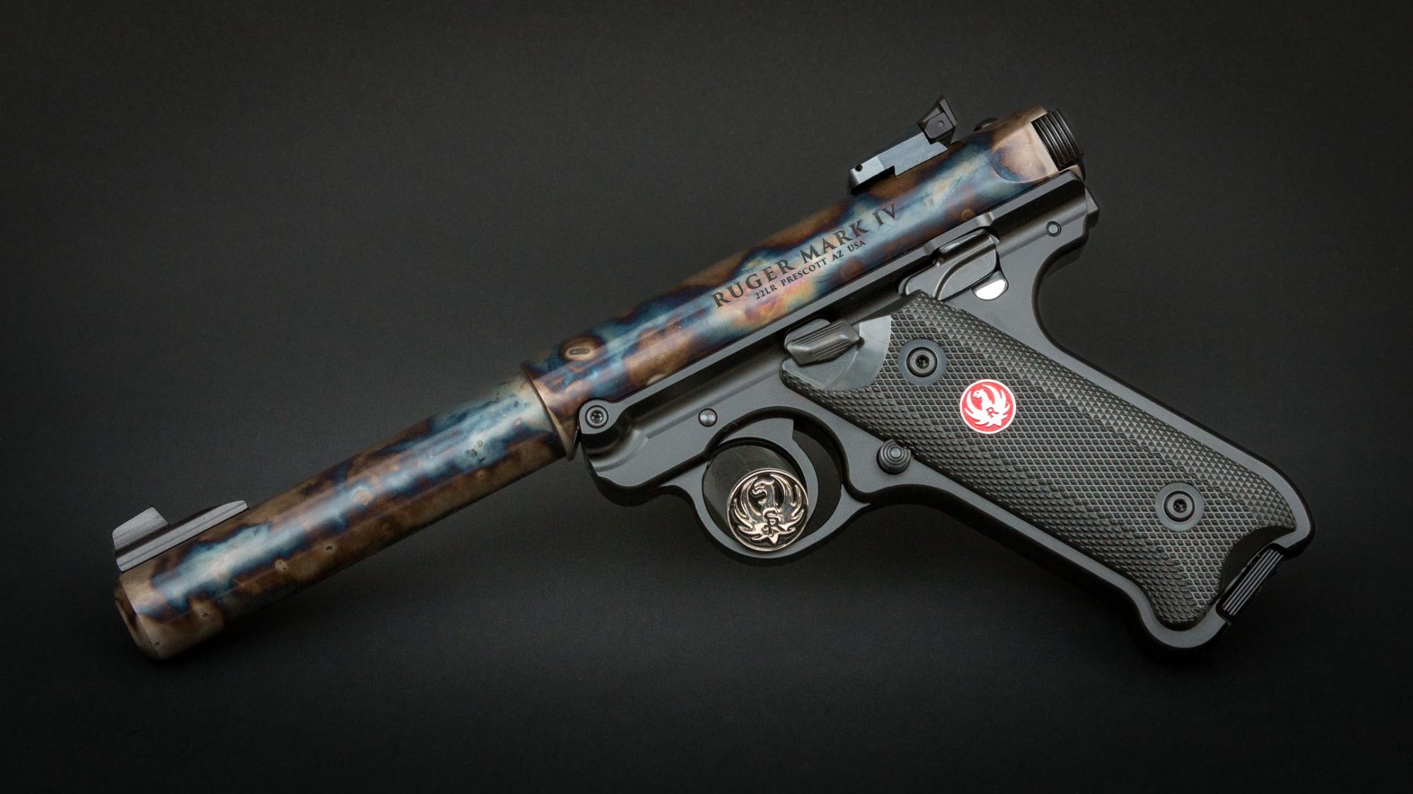 Ruger Mark IV Target featuring Turnbull bone charcoal color case hardening