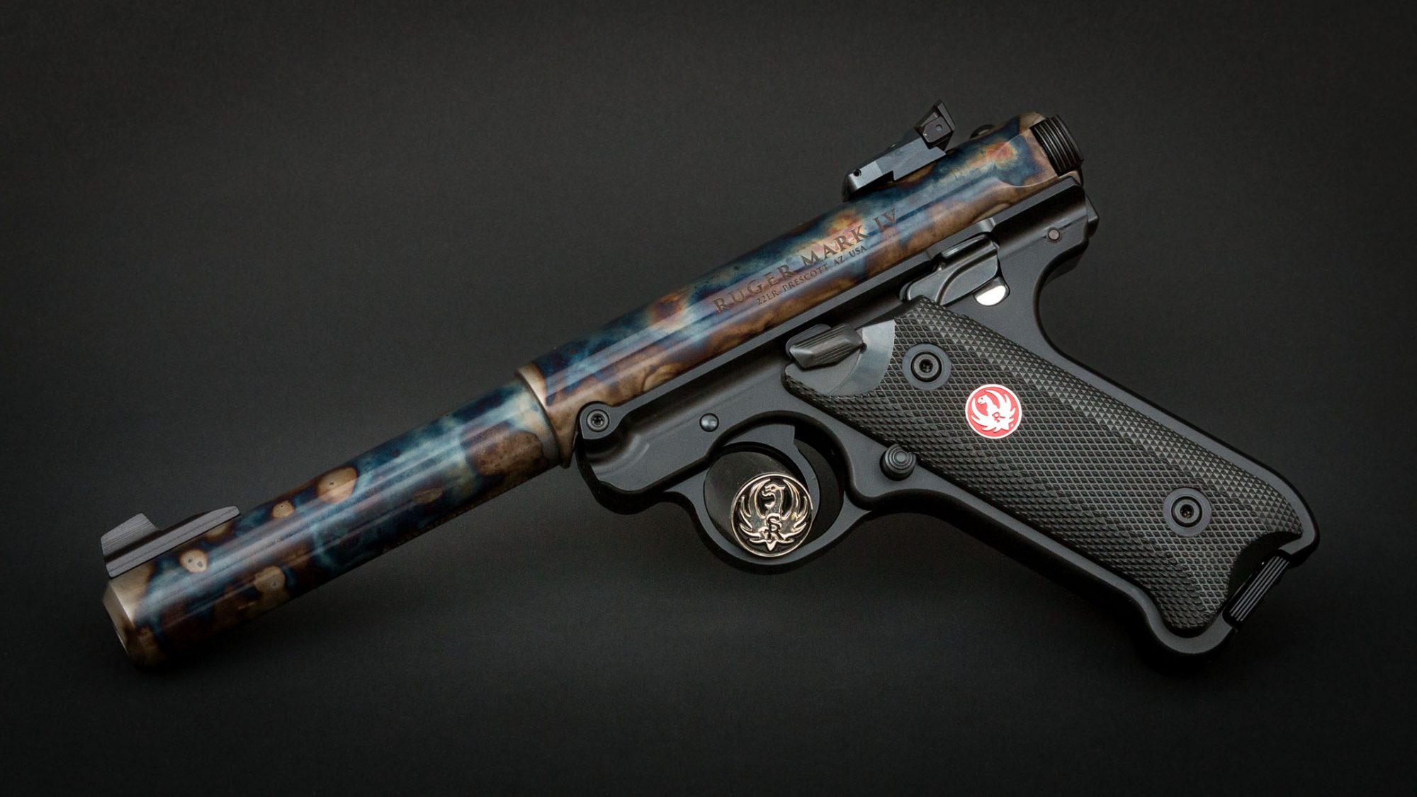 Ruger Mark IV Target featuring Turnbull bone charcoal color case hardening