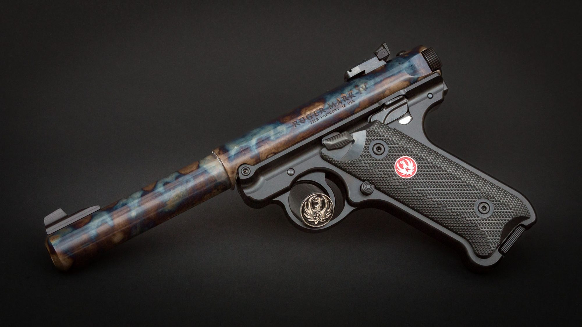 Ruger Mark IV Target featuring Turnbull bone charcoal color case hardening