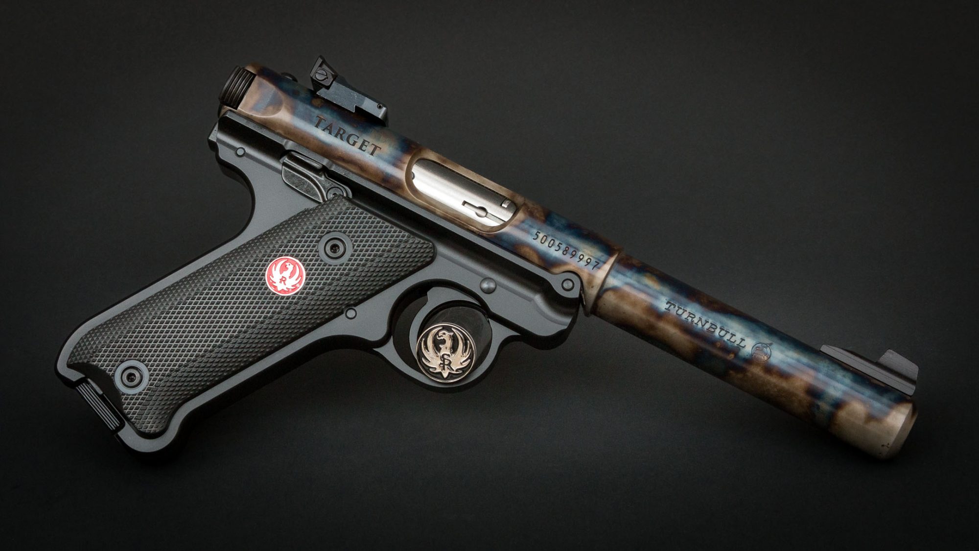 Ruger Mark IV Target featuring Turnbull bone charcoal color case hardening