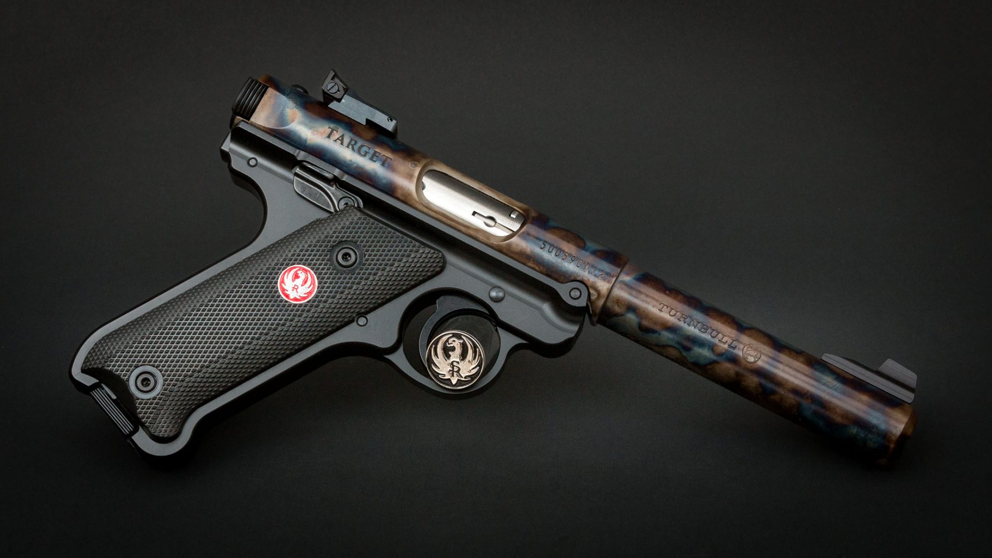 Ruger Mark IV Target featuring Turnbull bone charcoal color case hardening