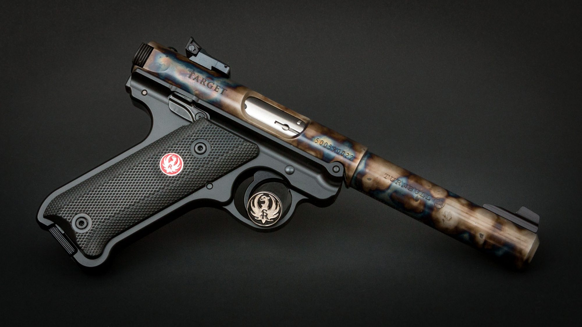 Ruger Mark IV Target featuring Turnbull bone charcoal color case hardening