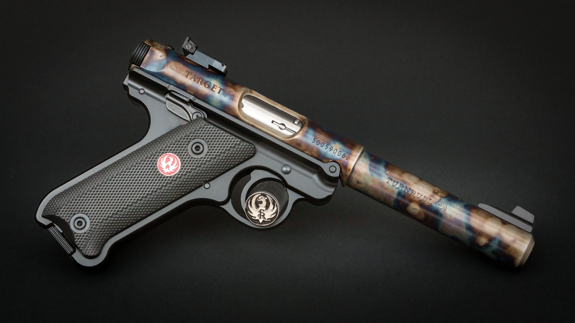 Ruger Mark IV Target featuring Turnbull bone charcoal color case hardening