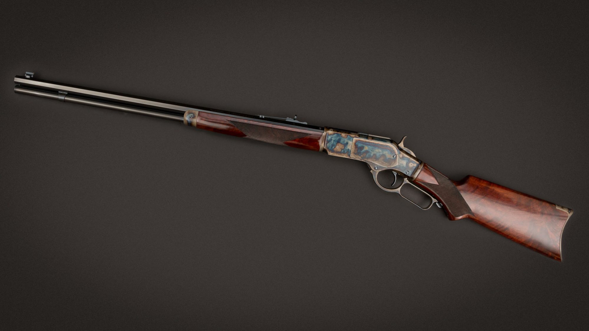 Winchester 1873 featuring museum-grade wood and metal finishes by Turnbull Restoration