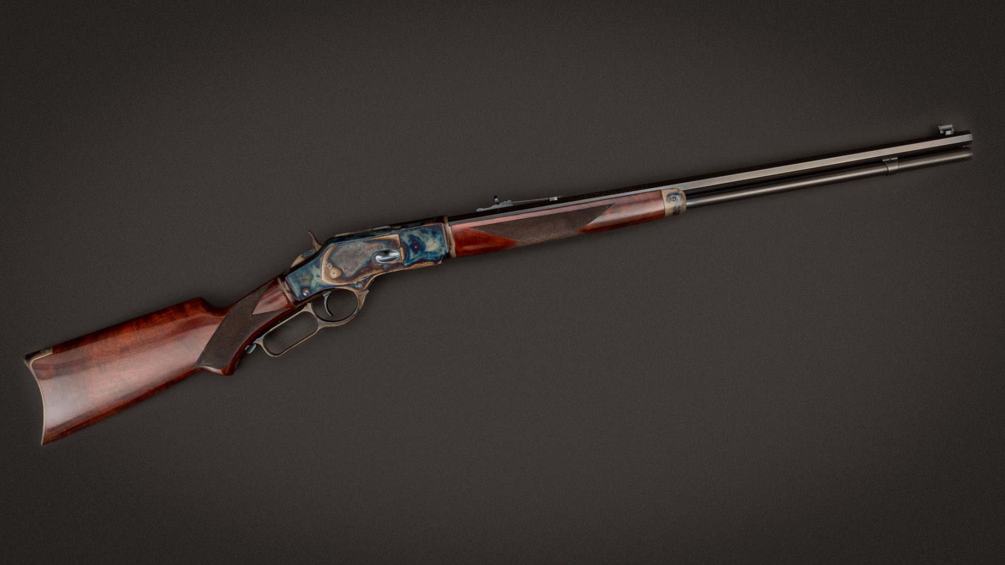 Winchester 1873 featuring museum-grade wood and metal finishes by Turnbull Restoration