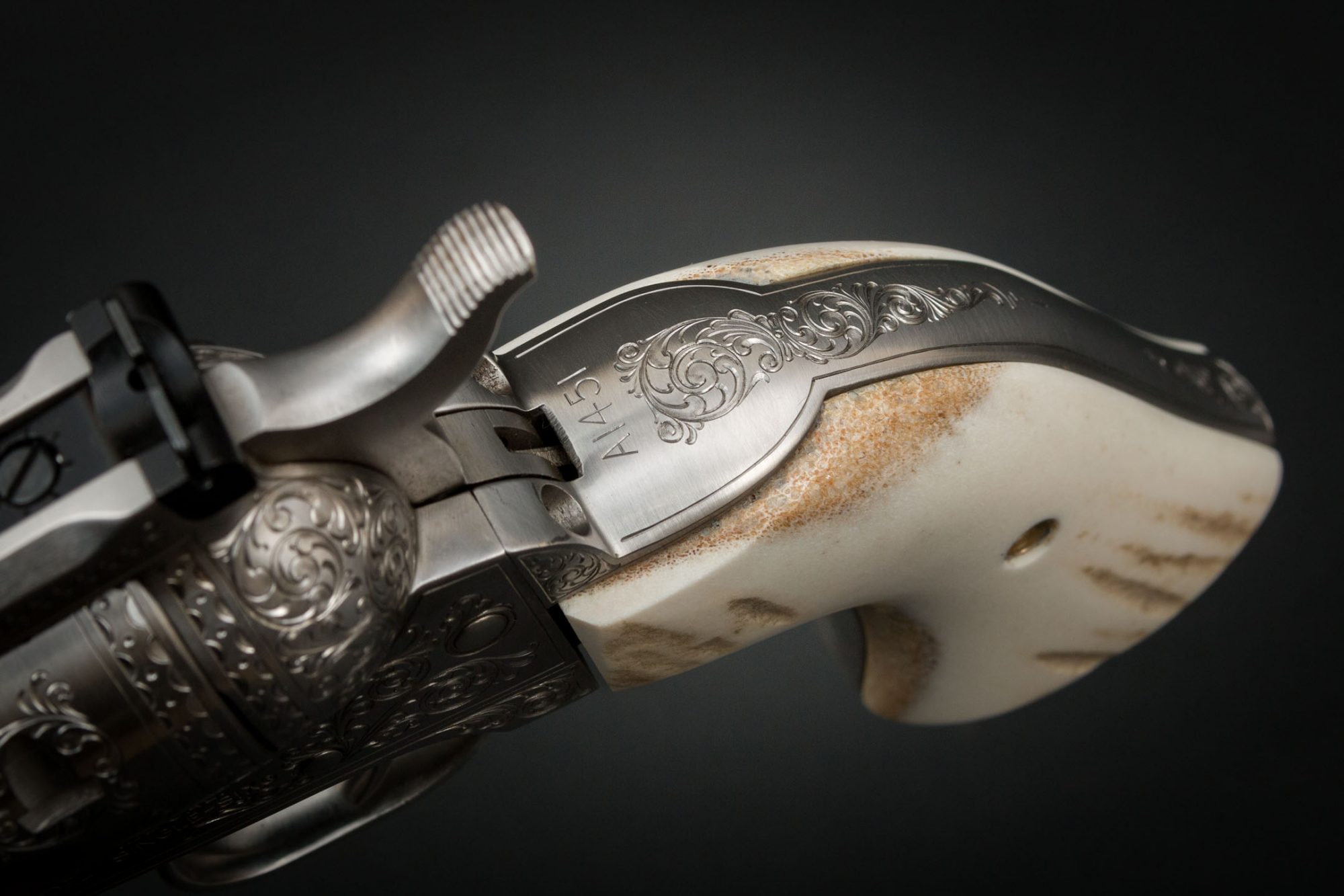 Stainless Ruger Single Six engraved by Robert Kain