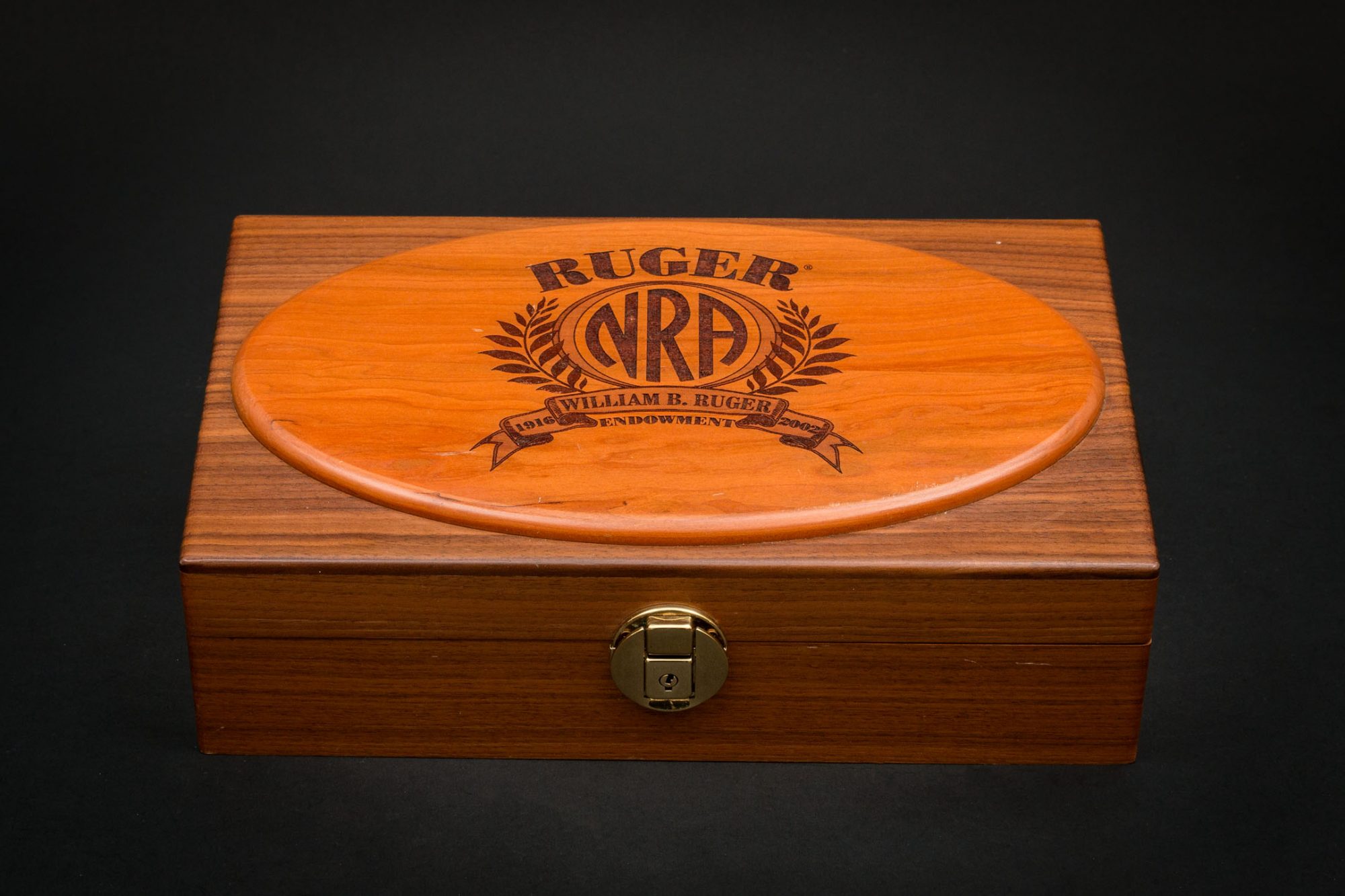 Wood presentation case for NRA Commemorative Ruger Mark II