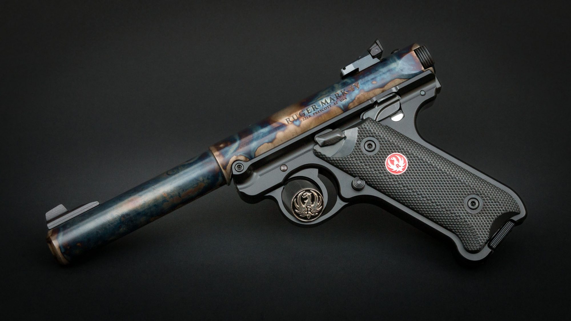 Ruger Mark IV Target featuring Turnbull bone charcoal color case hardening