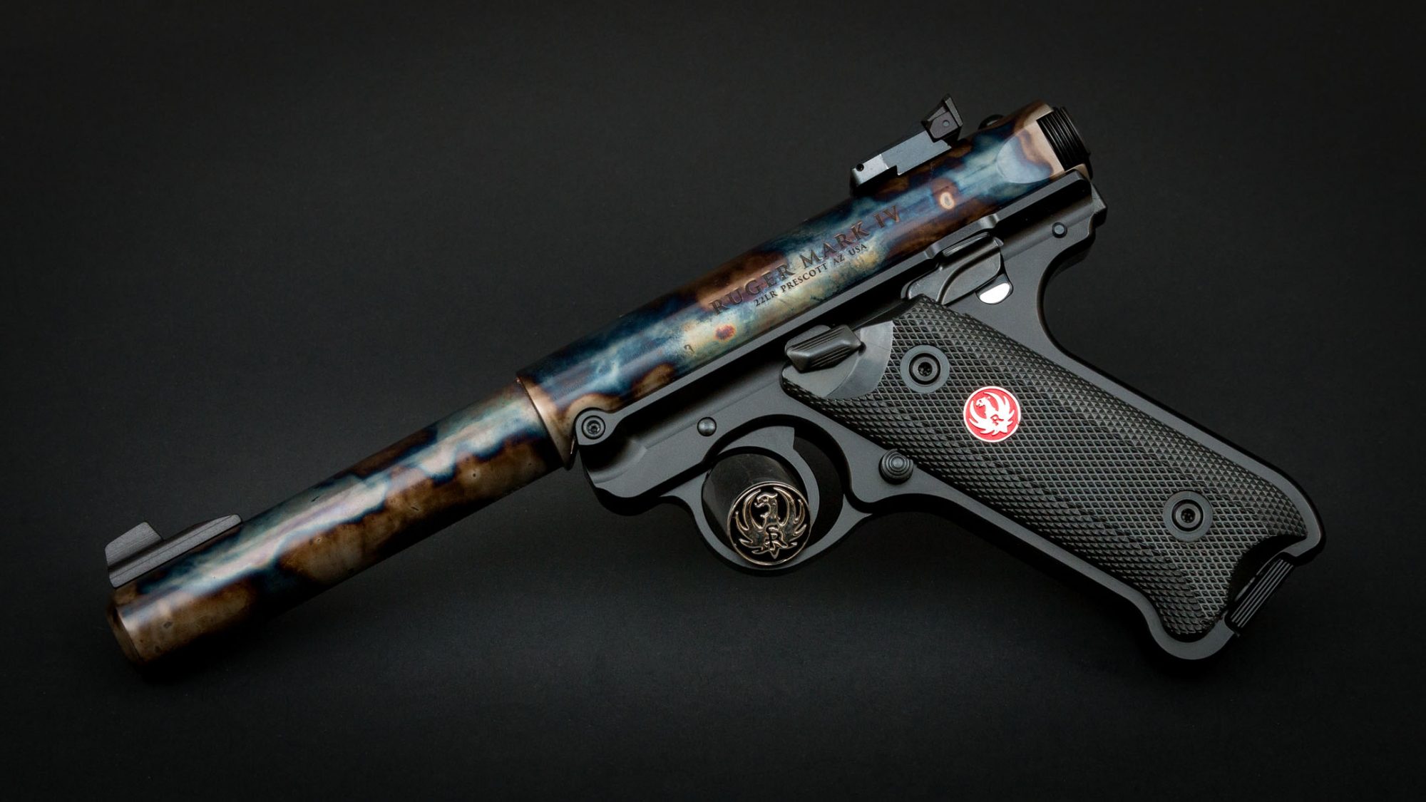 Ruger Mark IV Target featuring Turnbull bone charcoal color case hardening