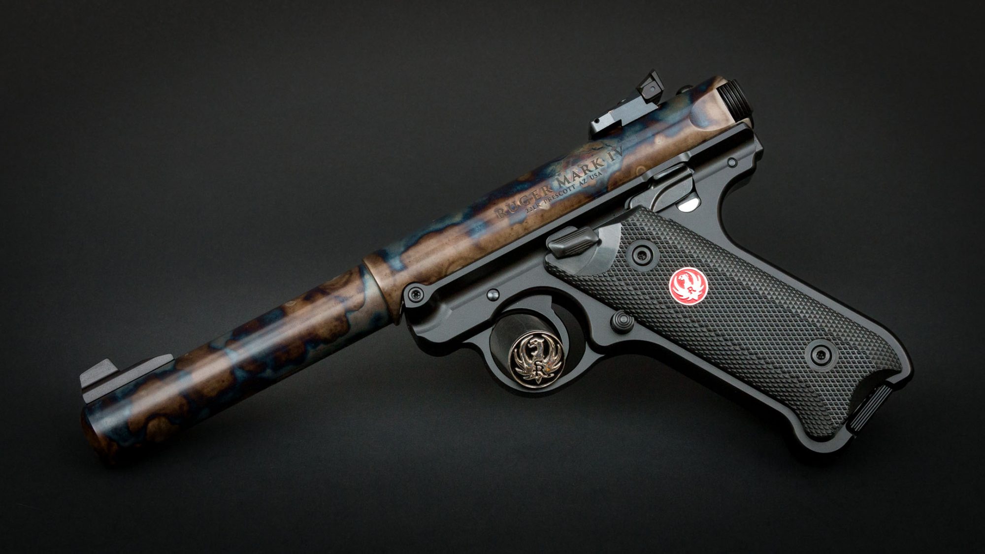 Ruger Mark IV Target featuring Turnbull bone charcoal color case hardening