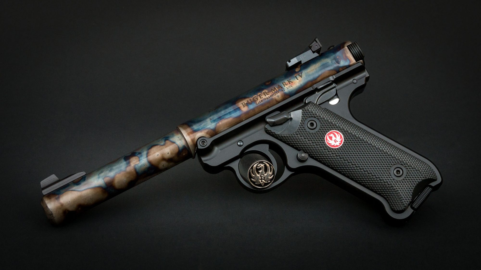 Ruger Mark IV Target featuring Turnbull bone charcoal color case hardening