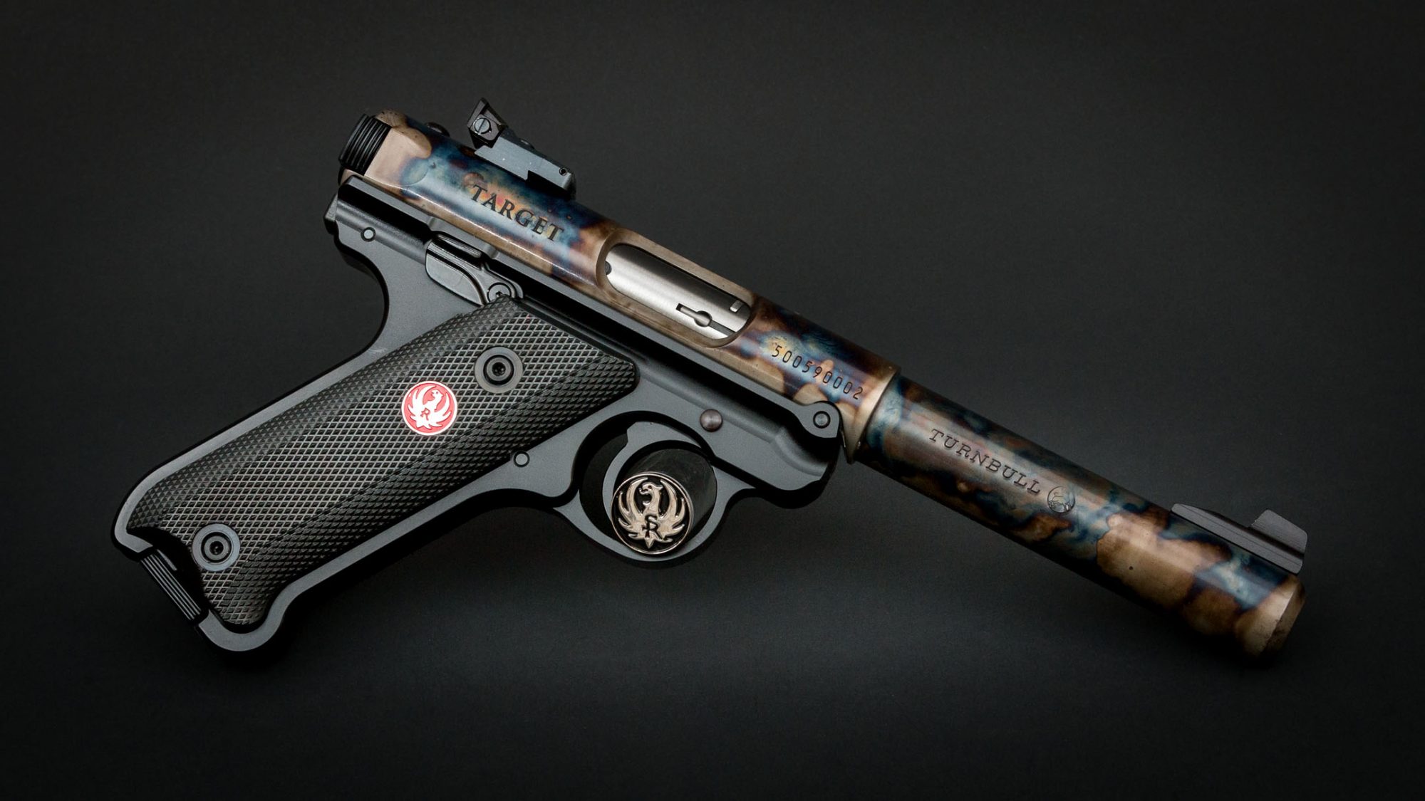 Ruger Mark IV Target featuring Turnbull bone charcoal color case hardening