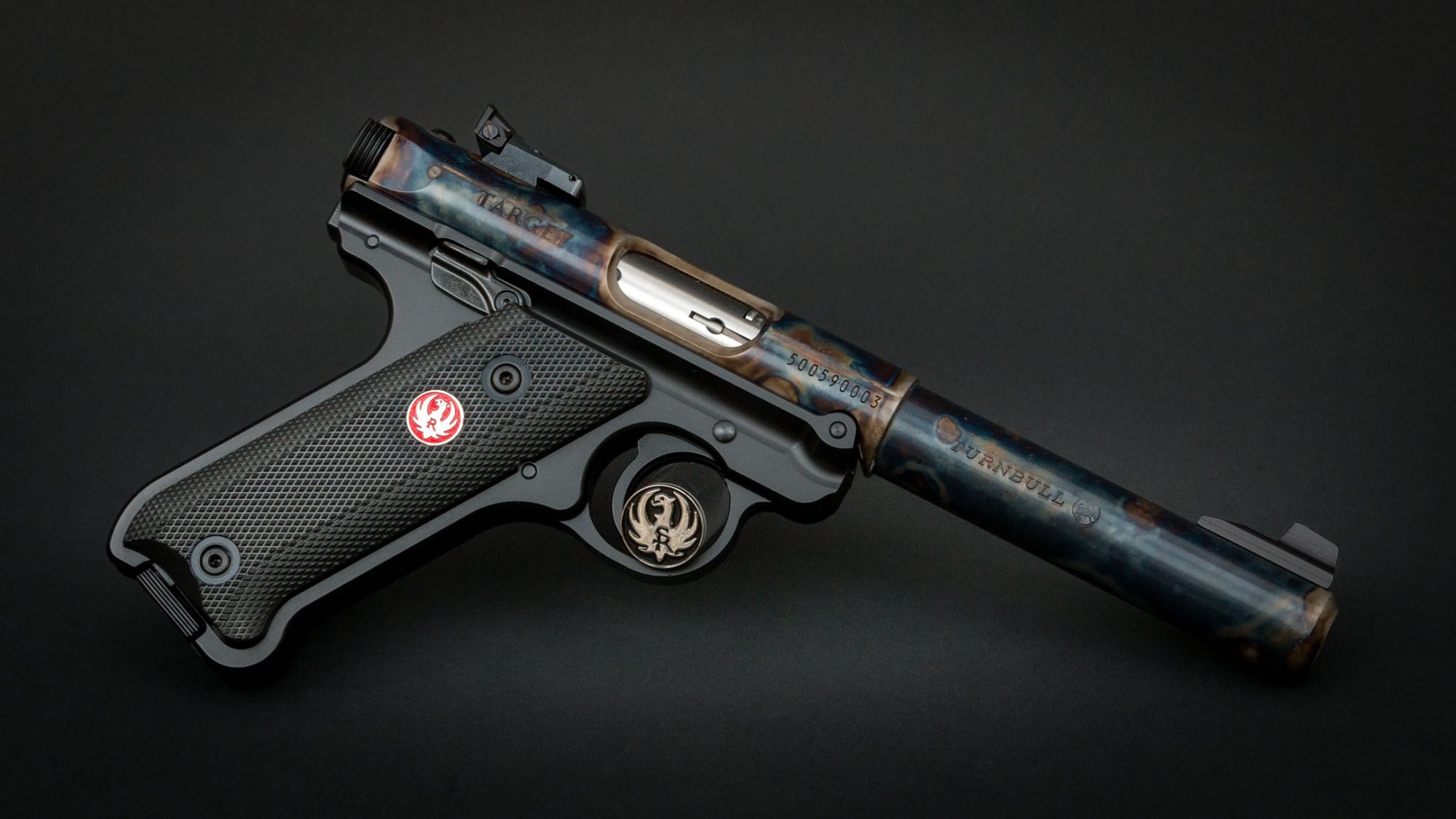 Ruger Mark IV Target featuring Turnbull bone charcoal color case hardening