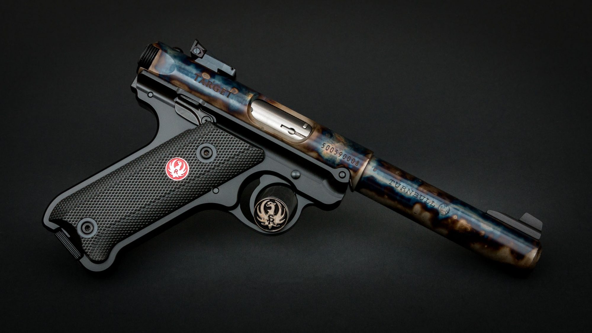 Ruger Mark IV Target featuring Turnbull bone charcoal color case hardening