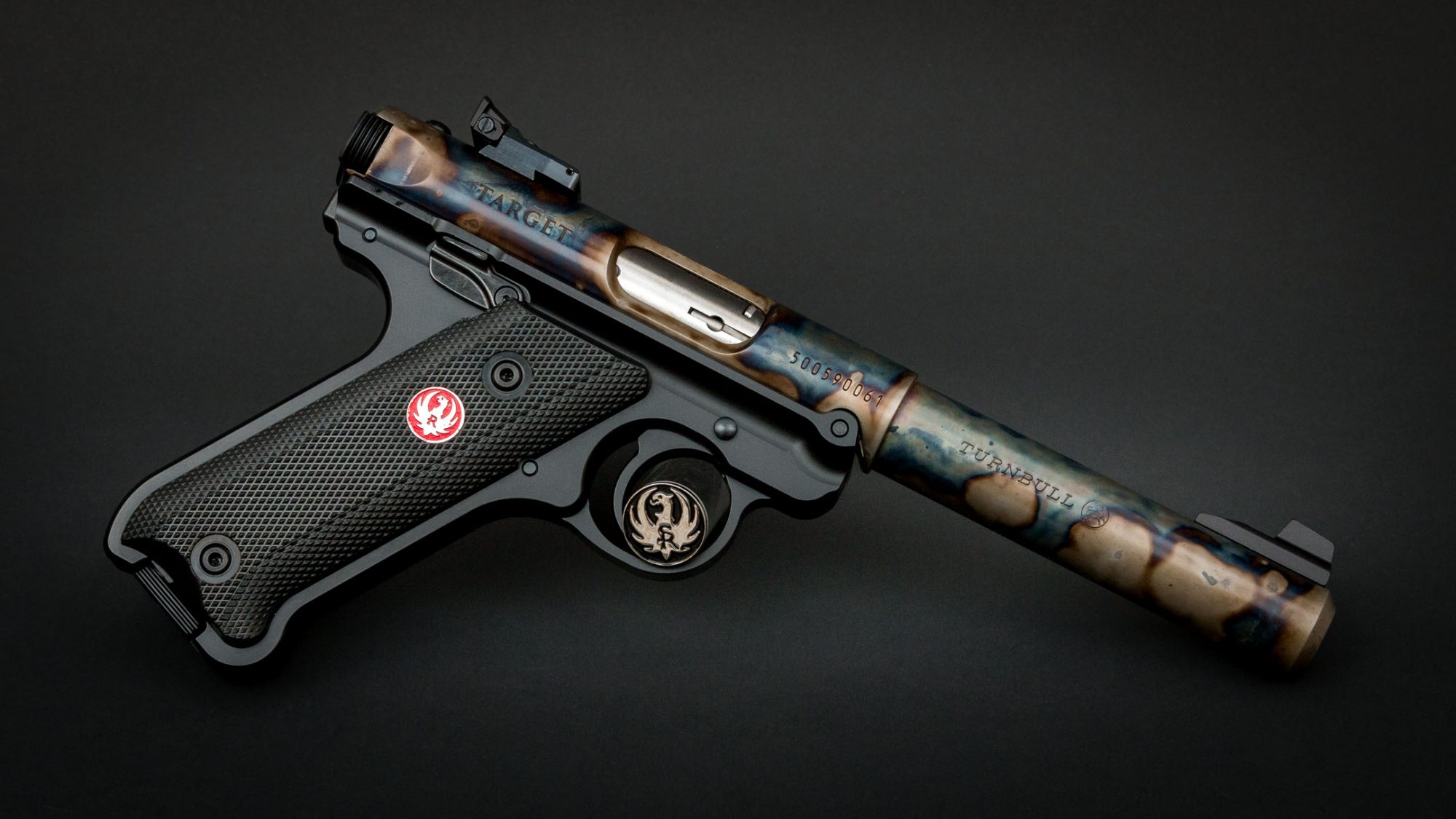 Ruger Mark IV Target featuring Turnbull bone charcoal color case hardening