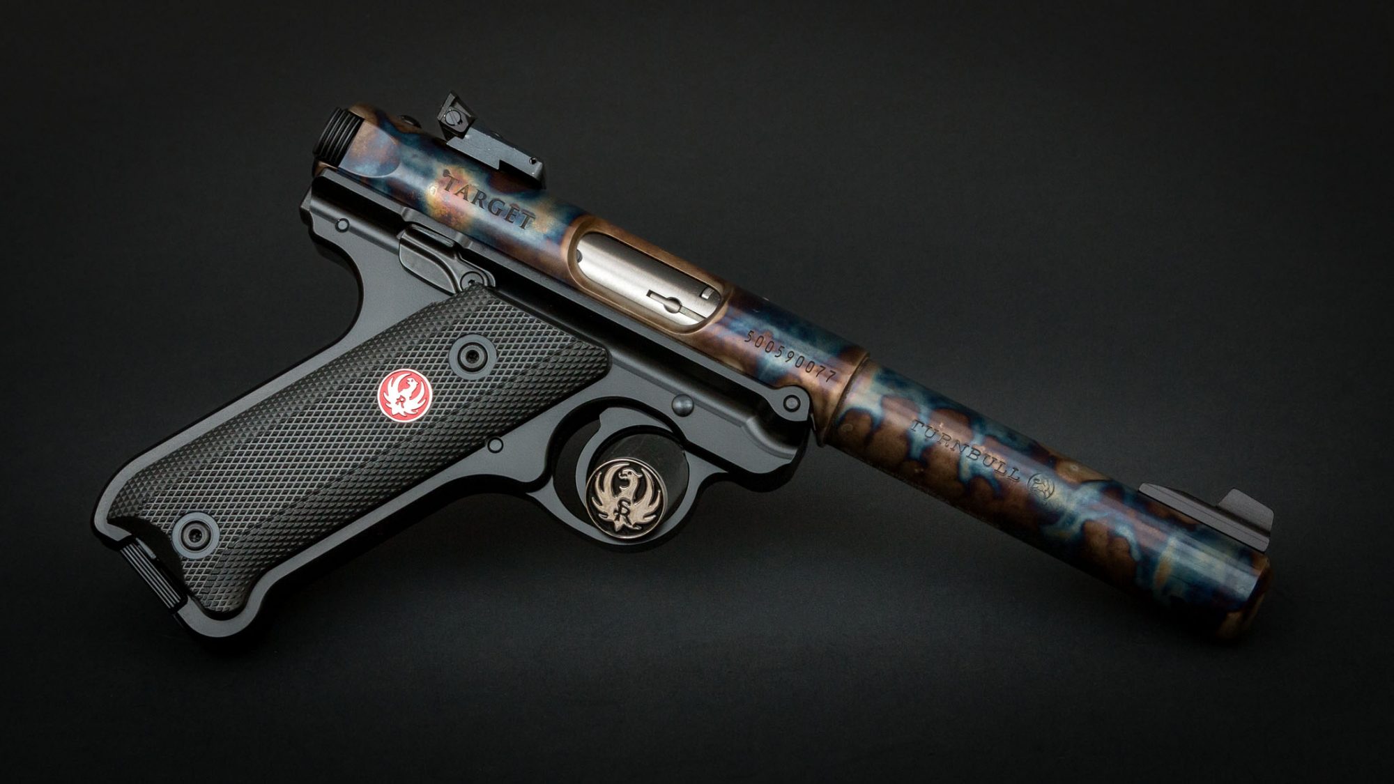 Ruger Mark IV Target featuring Turnbull bone charcoal color case hardening