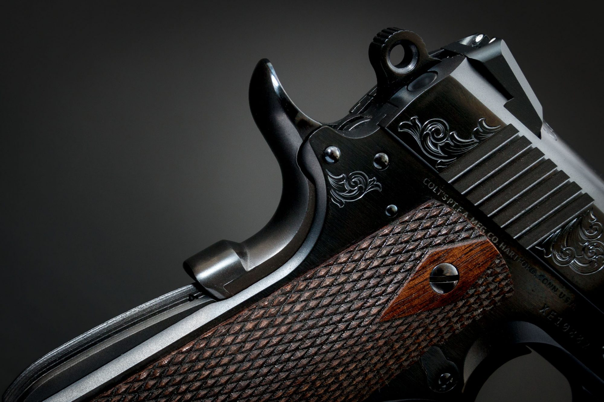 Colt Combat Commander featuring custom engraving and finishes by Turnbull Restoration