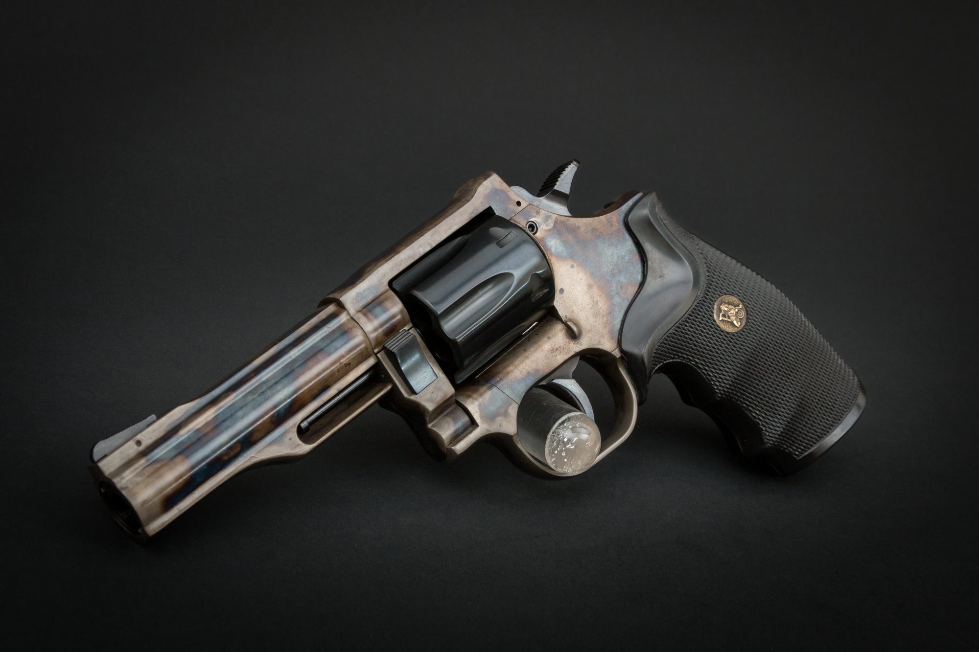 Dan Wesson Model 14-2 featuring bone charcoal case color hardening by Turnbull Restoration