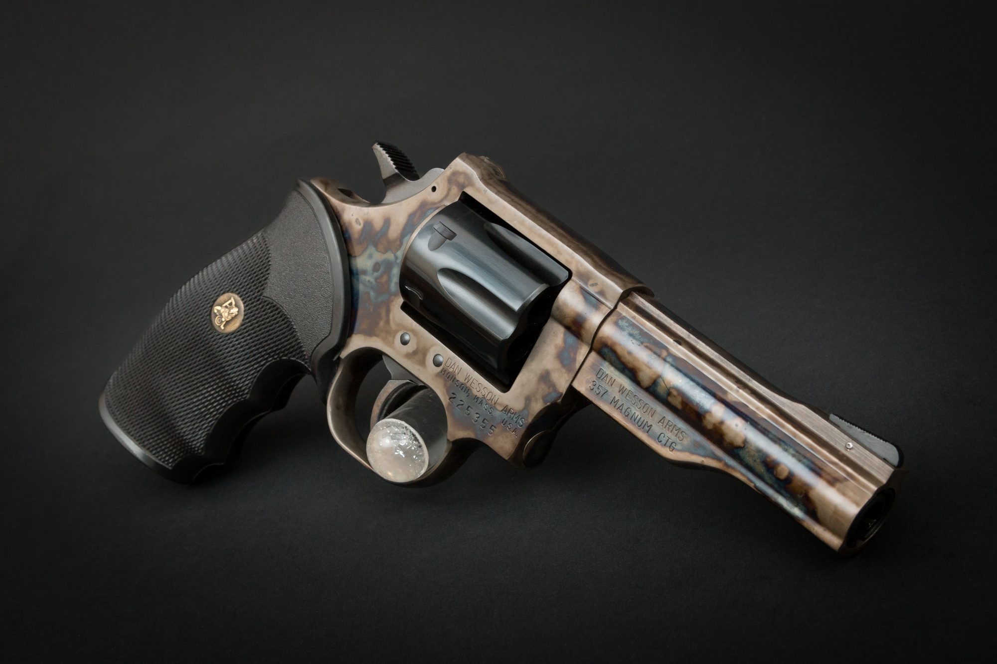 Dan Wesson Model 14-2 featuring bone charcoal case color hardening by Turnbull Restoration